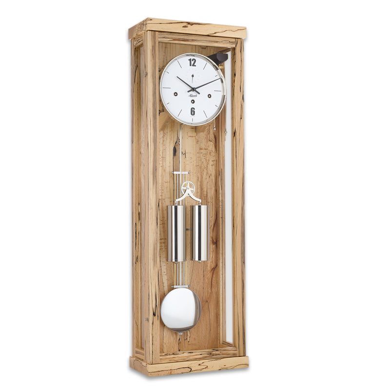 Ice Beech wood wall clock by Hermle on white background