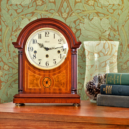 Clearbrook mantel clock by Hermle, vintage style for classic and timeless decor.
