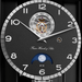 Limited edition luxury wall clock with dark clock face and gears.