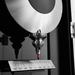 Metal pendulum of luxury clock with ruby point. 