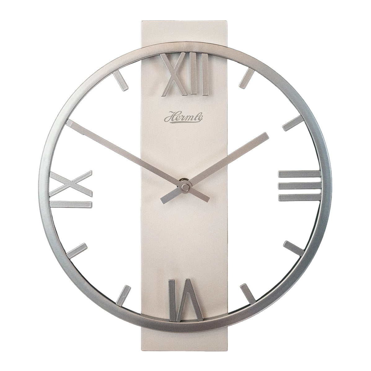 Iron wall clock in white and silver — Emperor Clock Company