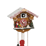 German Christmas-themed cuckoo clock with Santa figurine