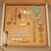 Clock parts of the Lakin clock kit by Hermle - packaged in cardboard box.